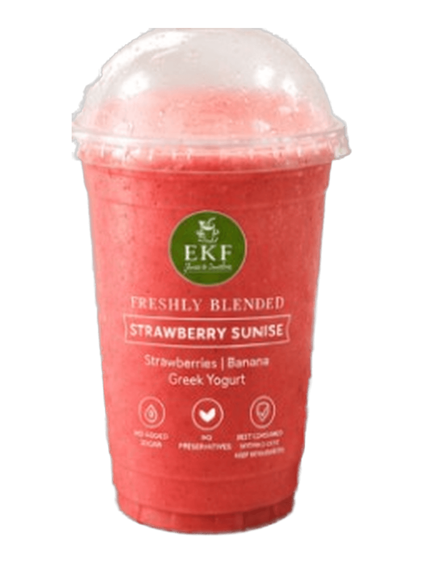 Strawberry Sunrise — EKF freshly blended smoothie cup