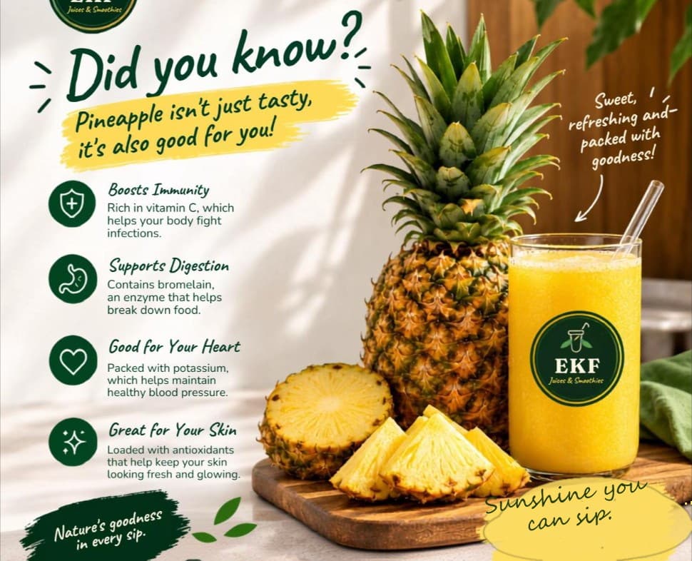 Did you know pineapple is packed with goodness — EKF Juices